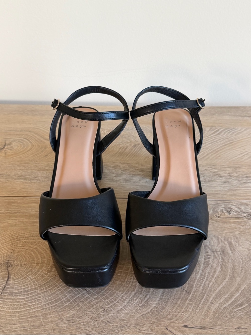 a new day Black Platform Ankle-Strap Sandals